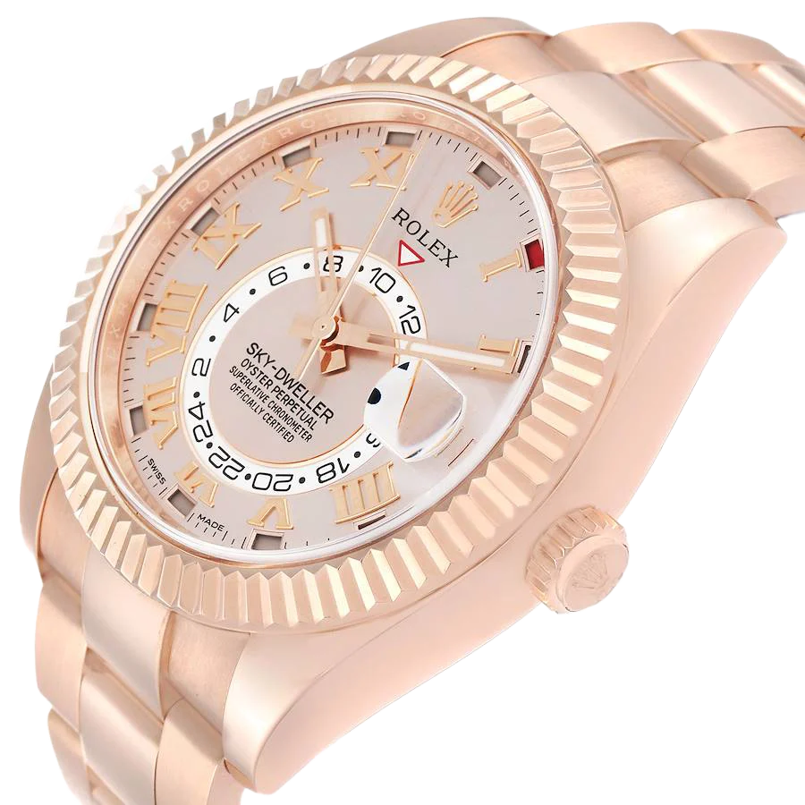 Sky-Dweller 42mm  Rose Gold Sundust Dial Mens Watch 326935