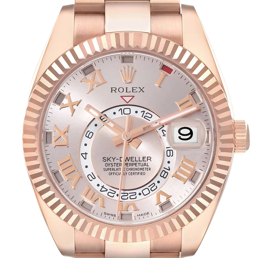 Sky-Dweller 42mm  Rose Gold Sundust Dial Mens Watch 326935