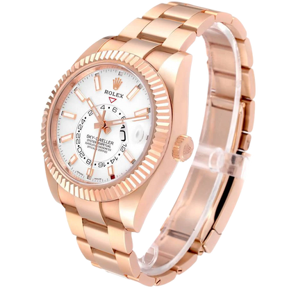 Sky-Dweller 42mm  Rose Gold White Dial Mens Watch 326935