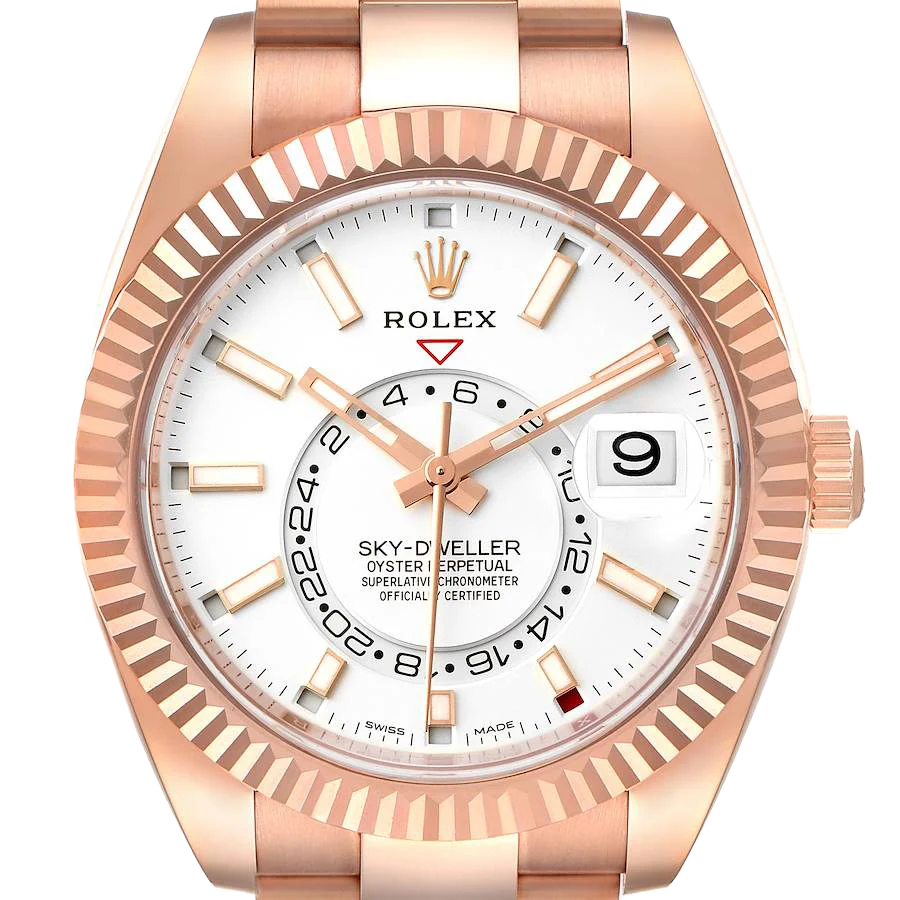 Sky-Dweller 42mm  Rose Gold White Dial Mens Watch 326935