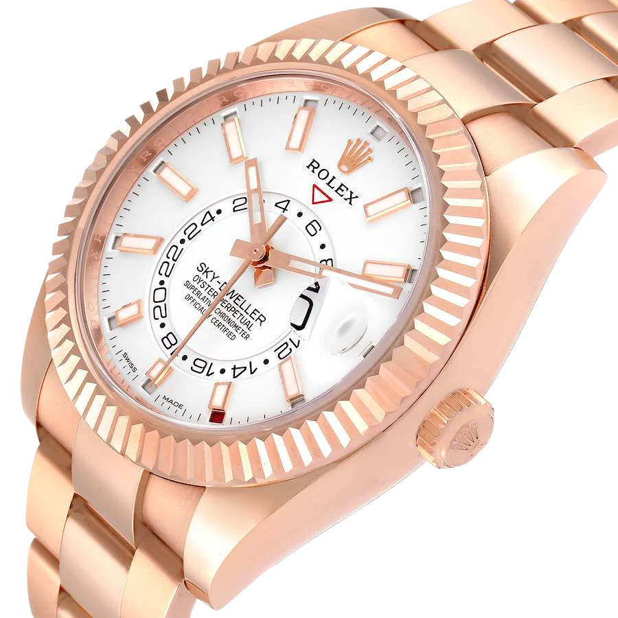 Sky-Dweller 42mm  Rose Gold White Dial Mens Watch 326935