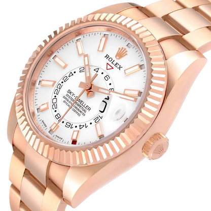 Sky-Dweller 42mm  Rose Gold White Dial Mens Watch 326935
