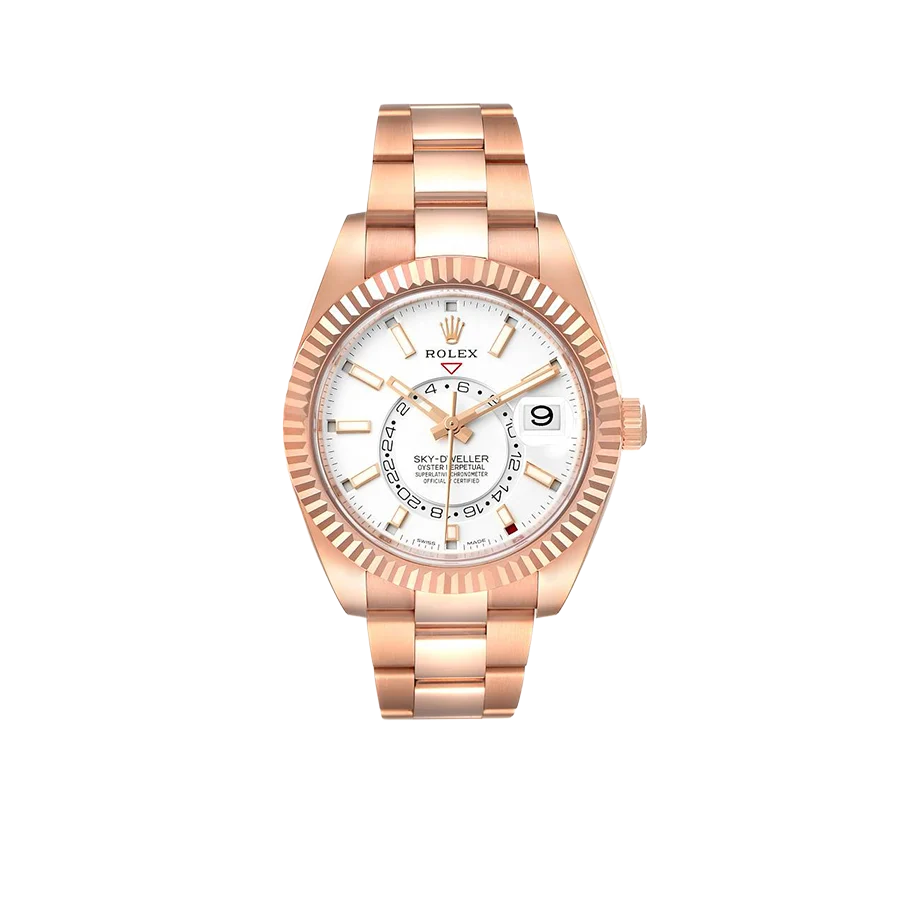 Sky-Dweller 42mm  Rose Gold White Dial Mens Watch 326935