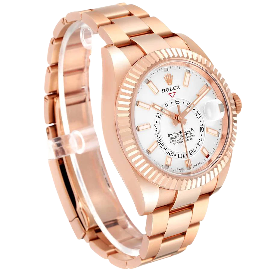 Sky-Dweller 42mm  Rose Gold White Dial Mens Watch 326935