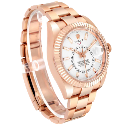 Sky-Dweller 42mm  Rose Gold White Dial Mens Watch 326935