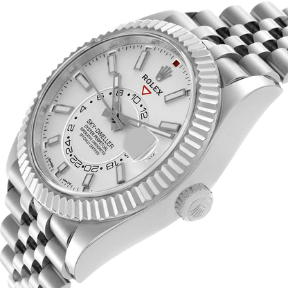 Sky-Dweller 42mm  Silver Dial Steel White Gold Mens Watch 326934
