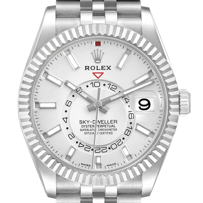 Sky-Dweller 42mm  Silver Dial Steel White Gold Mens Watch 326934