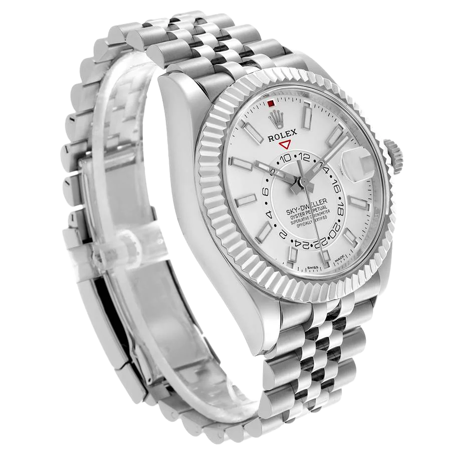 Sky-Dweller 42mm  Silver Dial Steel White Gold Mens Watch 326934