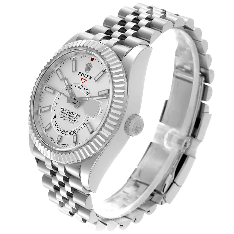 Sky-Dweller 42mm  Silver Dial Steel White Gold Mens Watch 326934