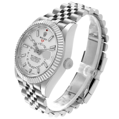 Sky-Dweller 42mm  Silver Dial Steel White Gold Mens Watch 326934