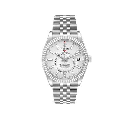 Sky-Dweller 42mm  Silver Dial Steel White Gold Mens Watch 326934