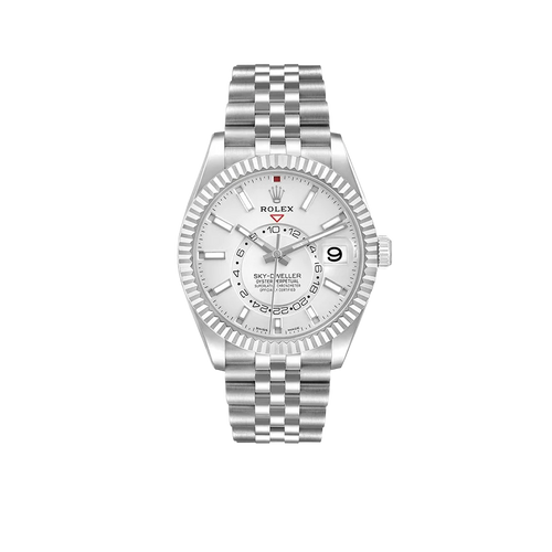 Sky-Dweller 42mm  Silver Dial Steel White Gold Mens Watch 326934