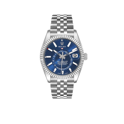 Sky-Dweller 42mm Steel White Gold Blue Dial Mens Watch 326934