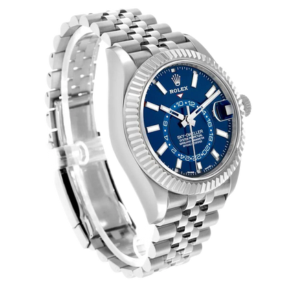 Sky-Dweller 42mm Steel White Gold Blue Dial Mens Watch 326934