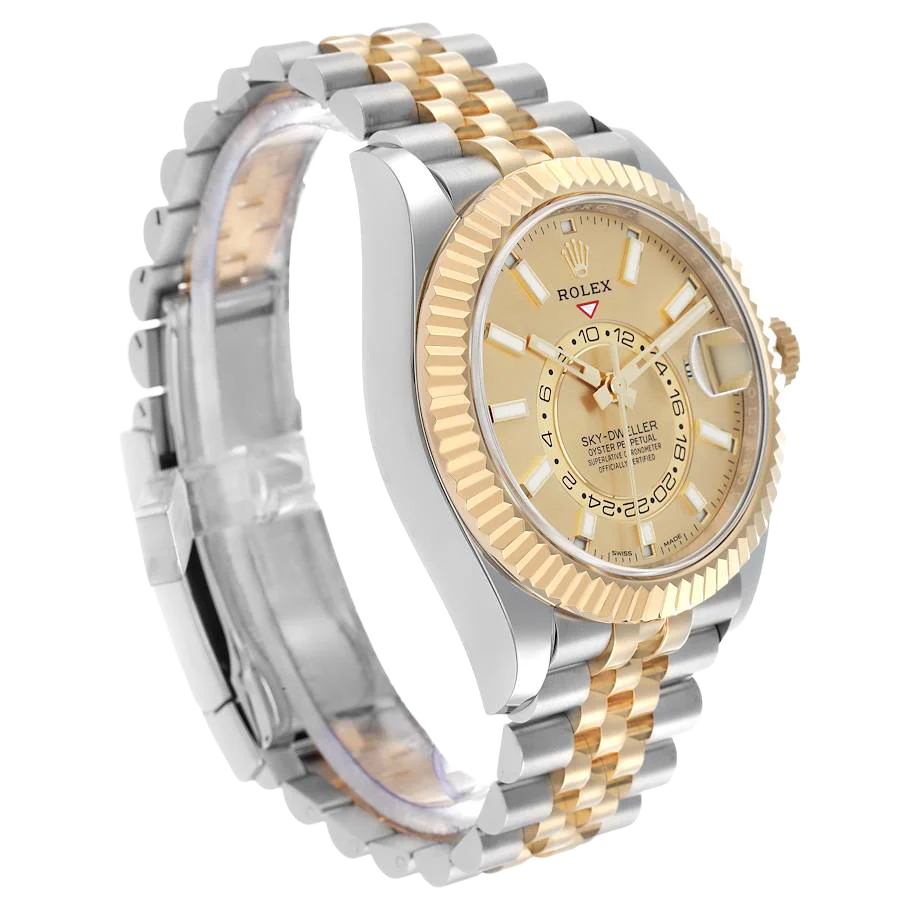 Sky Dweller 42mm Steel Yellow Gold Dial Mens Watch 326933