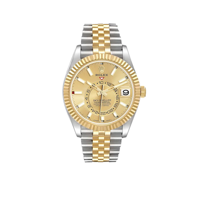 Sky Dweller 42mm Steel Yellow Gold Dial Mens Watch 326933