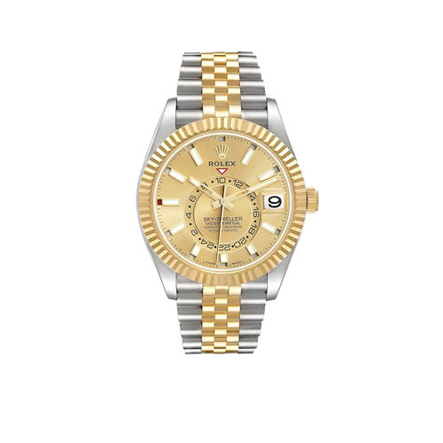 Sky Dweller 42mm Steel Yellow Gold Dial Mens Watch 326933