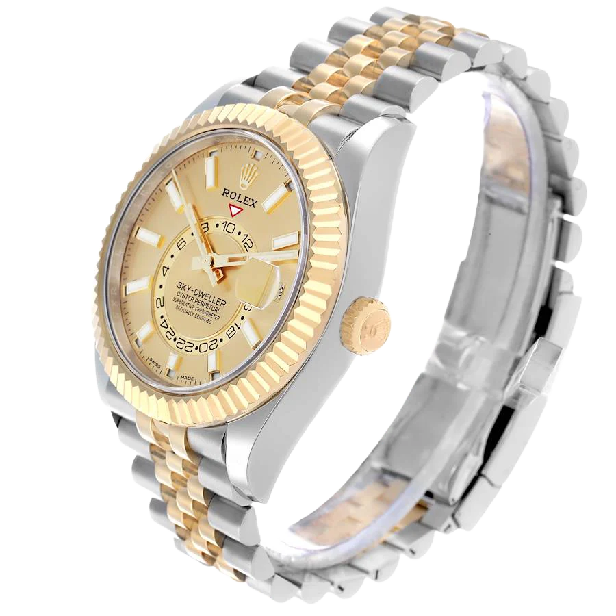 Sky Dweller 42mm Steel Yellow Gold Dial Mens Watch 326933