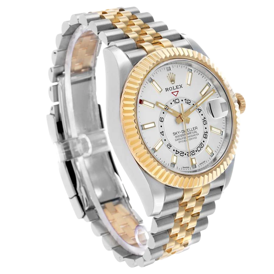 Sky-Dweller 42mm Steel Yellow Gold Silver Dial Mens Watch 326933