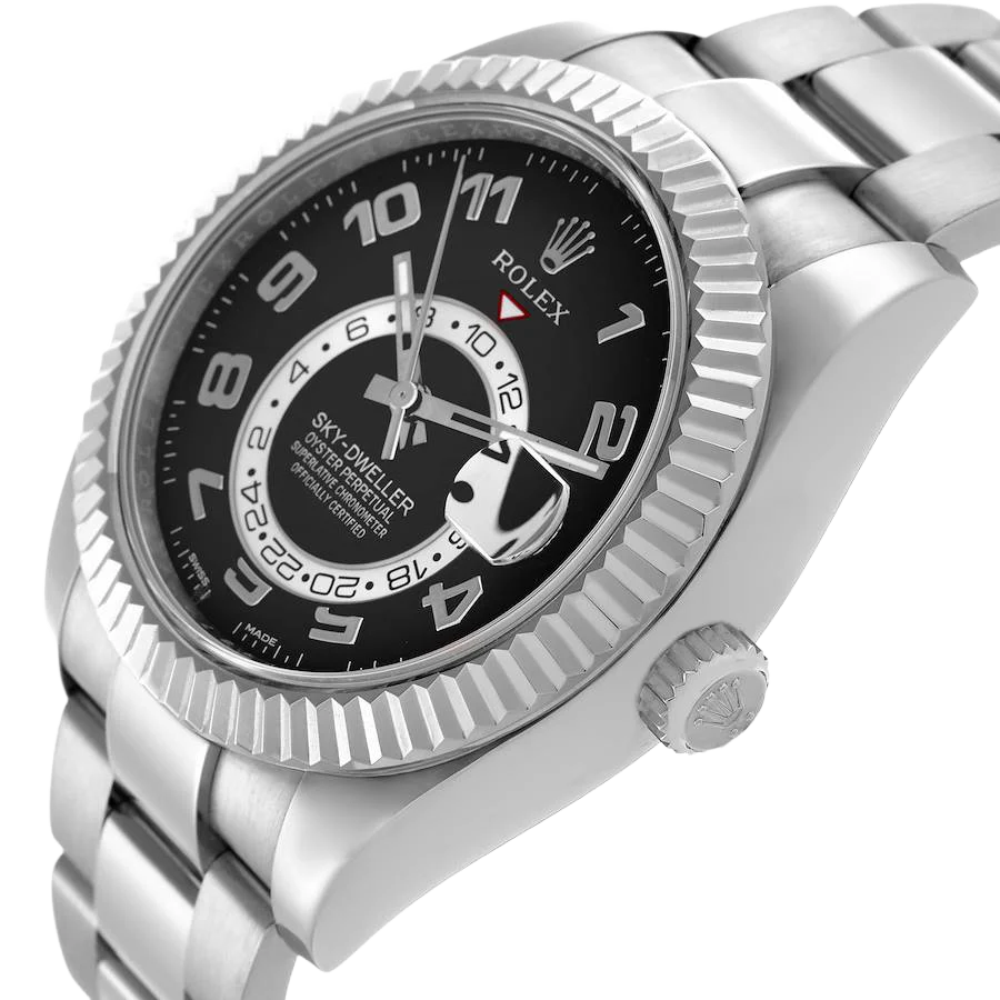 Sky-Dweller 42mm White Gold Black Dial Mens Watch 326939