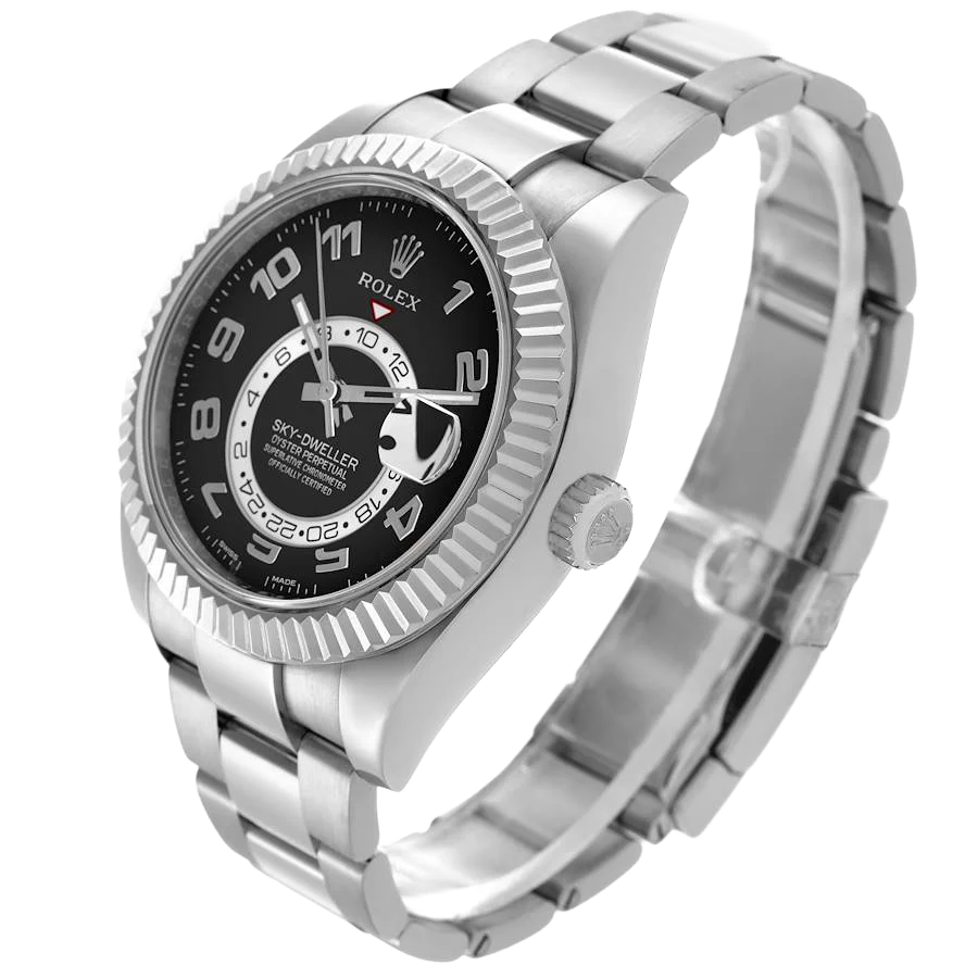 Sky-Dweller 42mm White Gold Black Dial Mens Watch 326939