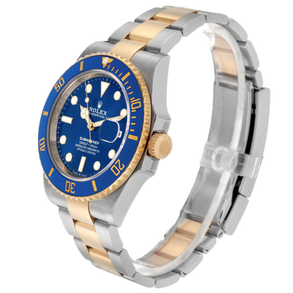 Submariner 41mm Steel Yellow Gold Blue Dial Mens Watch 126613