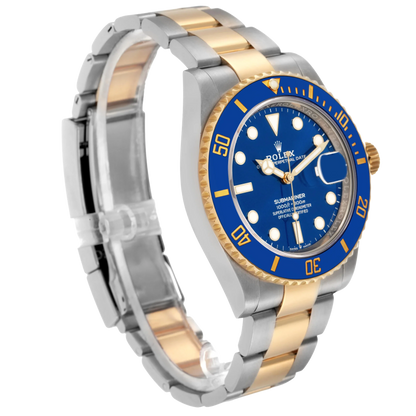 Submariner 41mm Steel Yellow Gold Blue Dial Mens Watch 126613