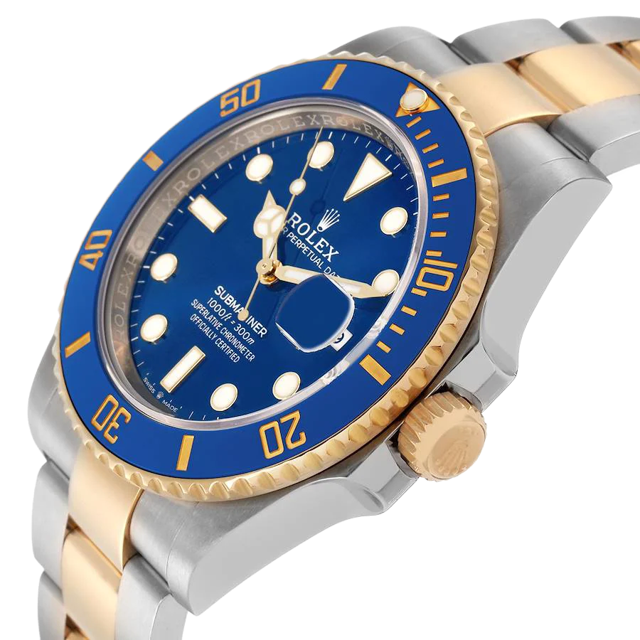 Submariner 41mm Steel Yellow Gold Blue Dial Mens Watch 126613
