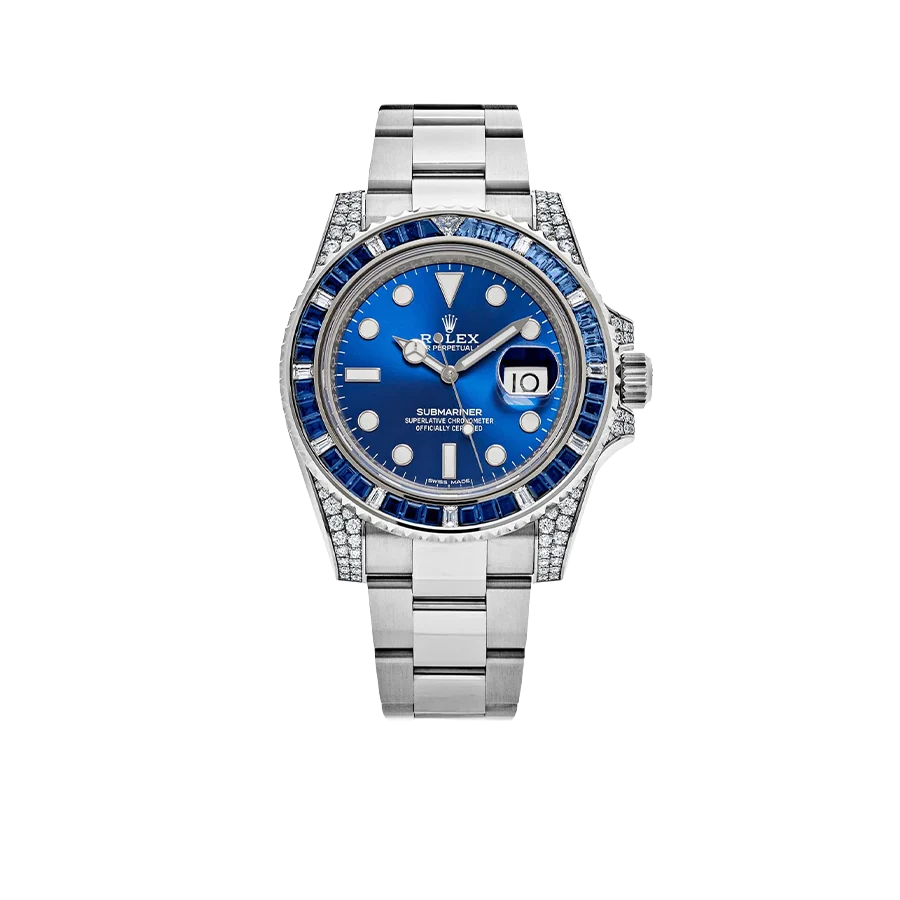 Submariner Date 40mm 116659SABR White Gold Blue Dial Sapphire Diamond Bezel