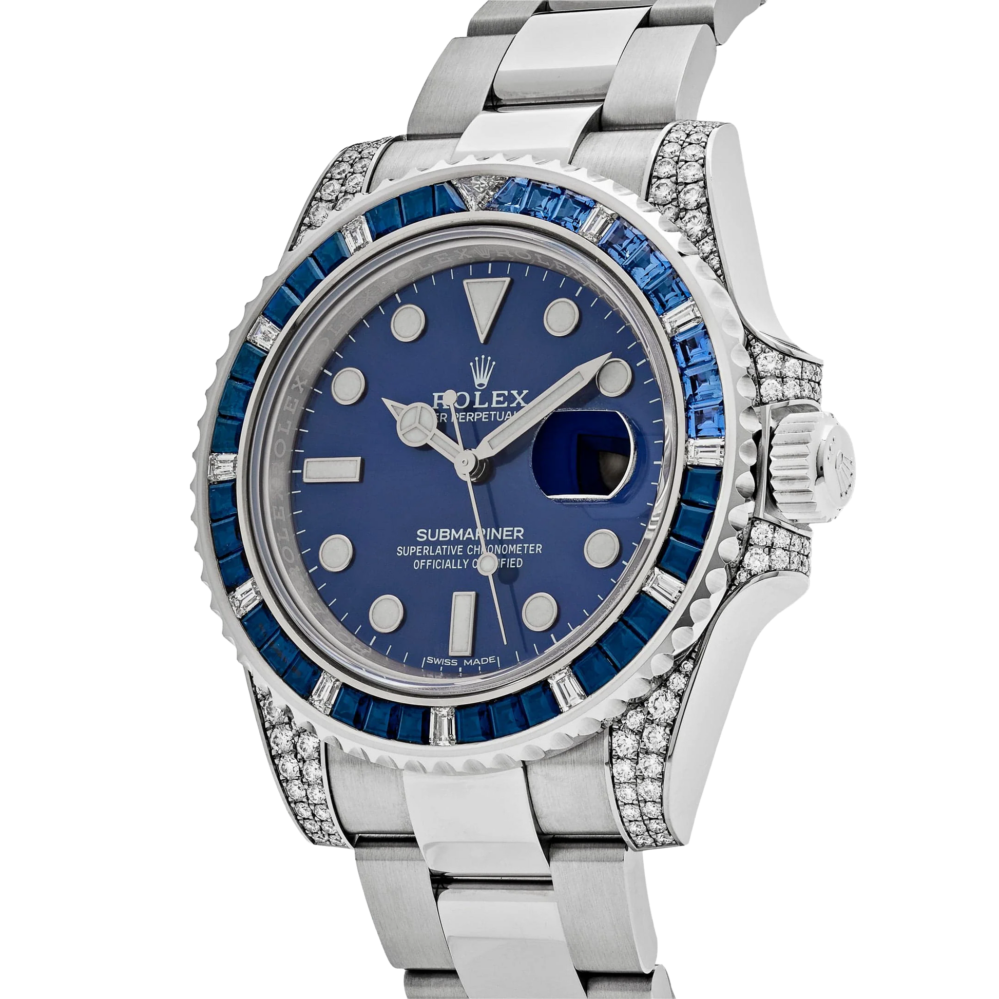 Submariner Date 40mm 116659SABR White Gold Blue Dial Sapphire Diamond Bezel
