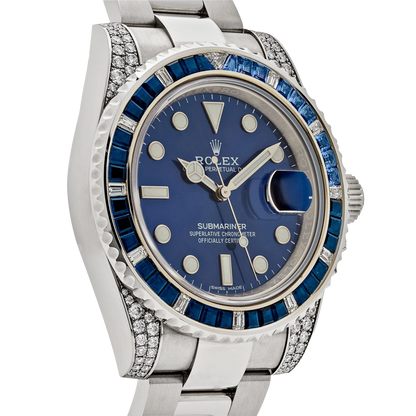 Submariner Date 40mm 116659SABR White Gold Blue Dial Sapphire Diamond Bezel
