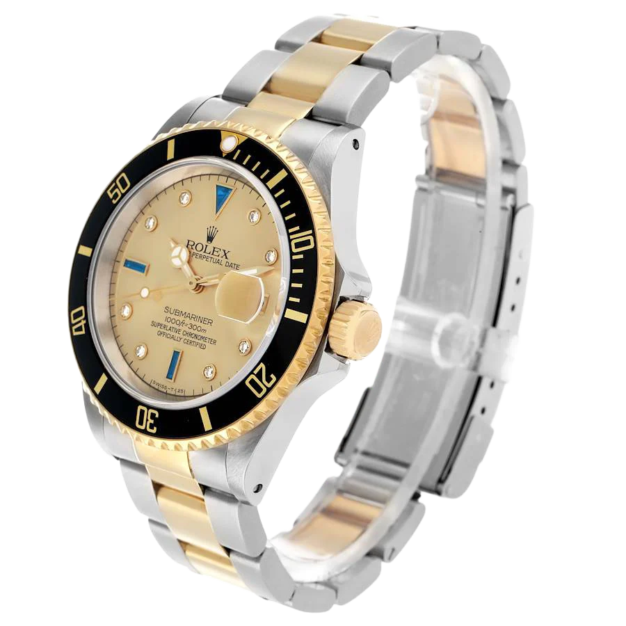 Submariner Steel Yellow Gold 40mmDiamond Serti Mens Watch 16613
