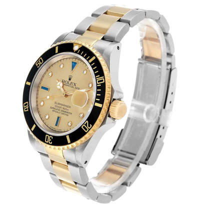 Submariner Steel Yellow Gold 40mmDiamond Serti Mens Watch 16613