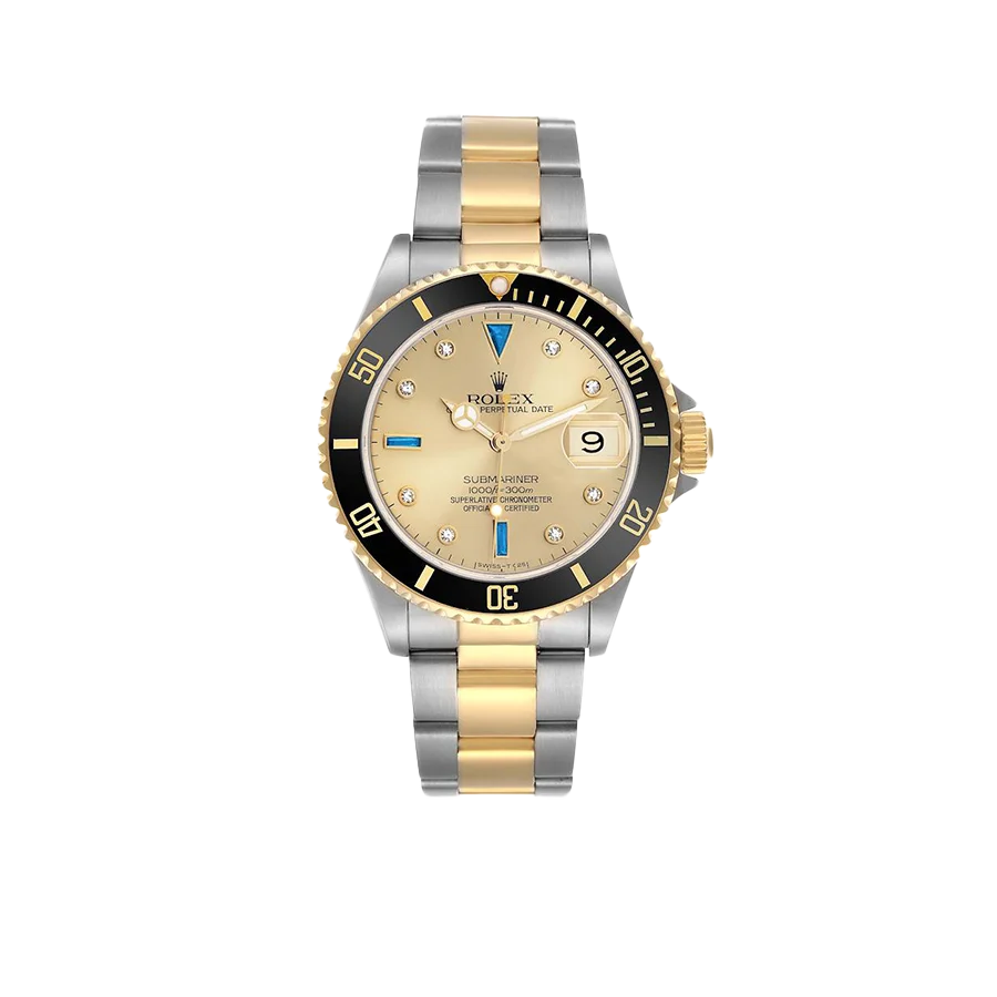 Submariner Steel Yellow Gold 40mmDiamond Serti Mens Watch 16613