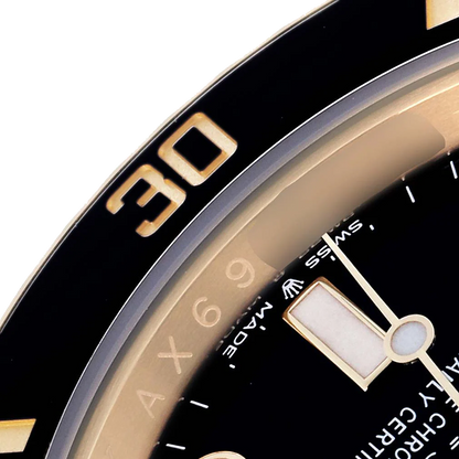 Submariner 41mm Yellow Gold Black Dial Bezel Mens Watch 126618