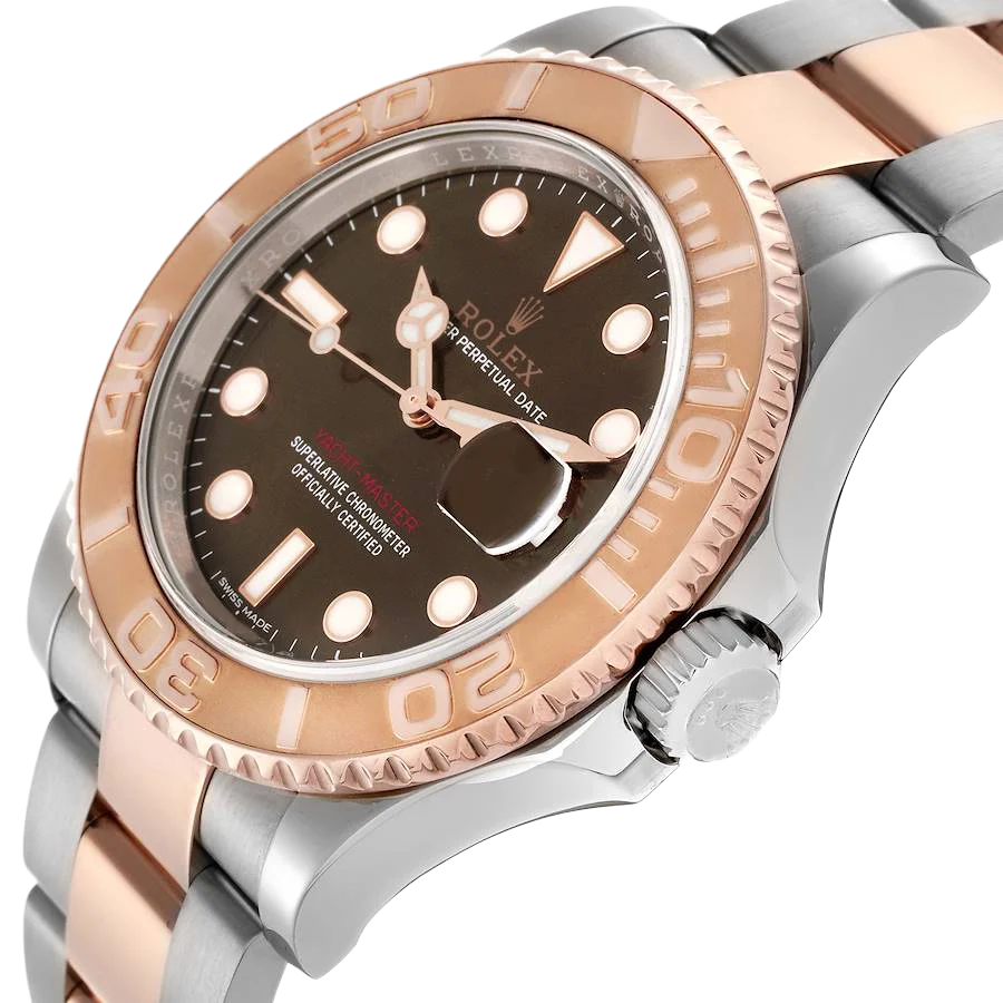 Yachtmaster 40 Rose Gold Steel Brown Dial Mens Watch 116621