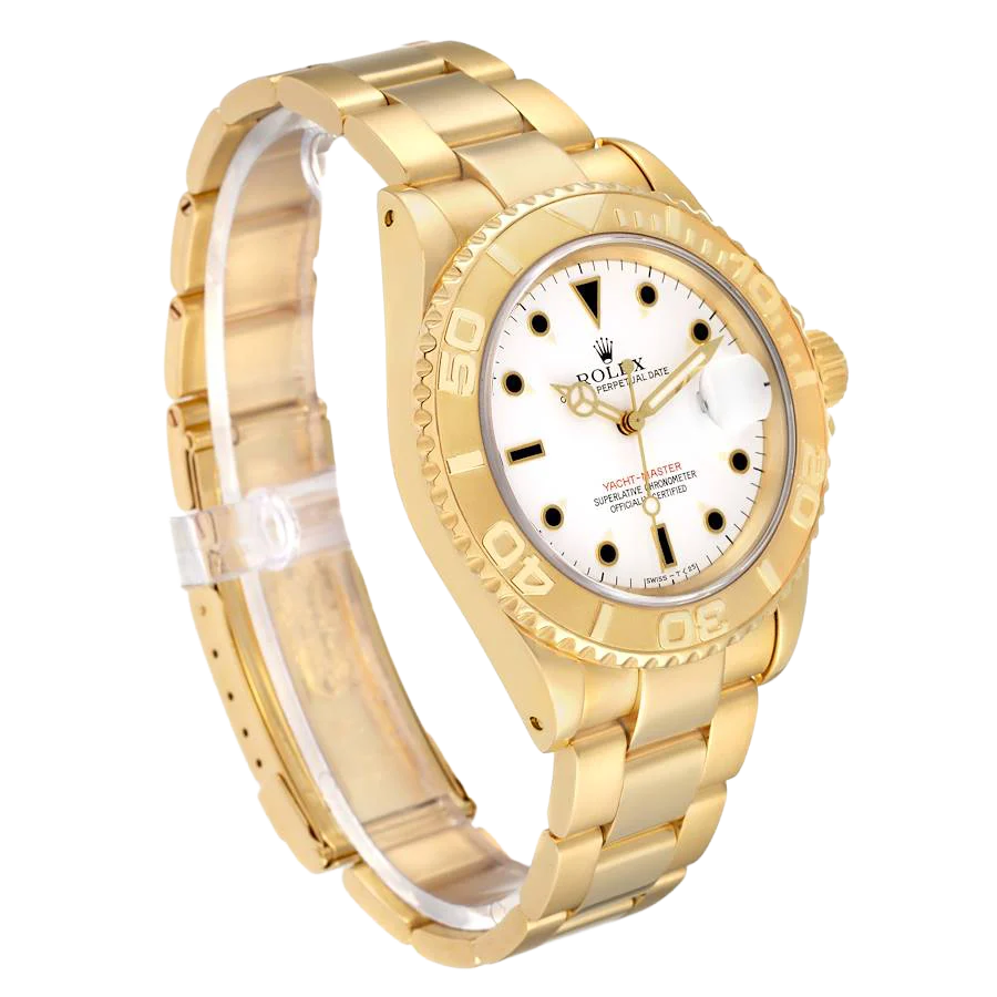 Yachtmaster 40mm Yellow Gold White Dial Mens Watch 16628