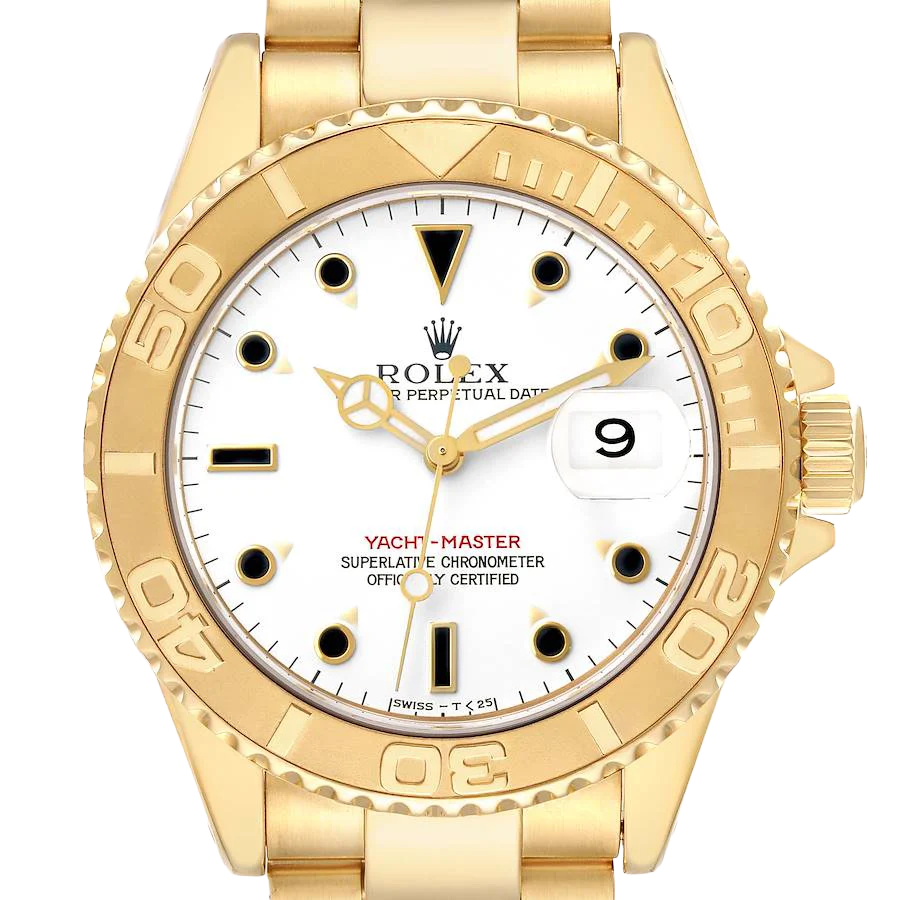 Yachtmaster 40mm Yellow Gold White Dial Mens Watch 16628