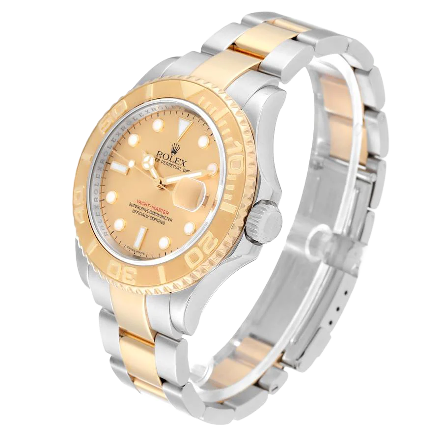 Yachtmaster 40mm Steel Yellow Gold Champagne Dial Mens Watch 16623