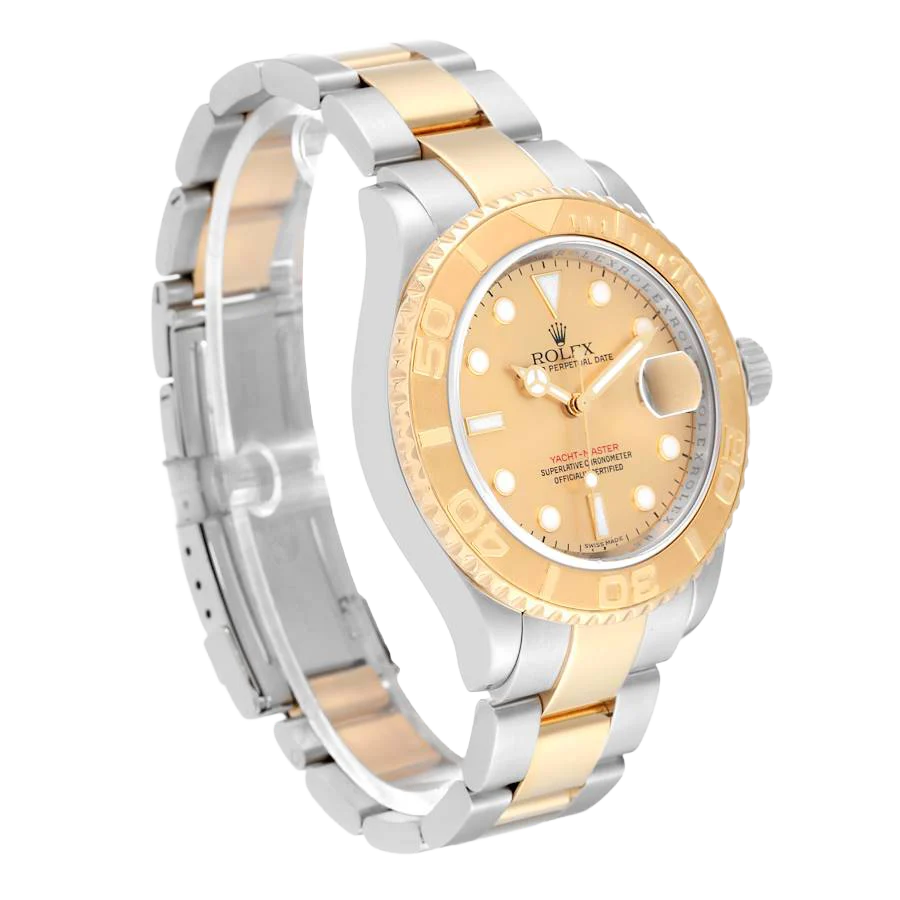 Yachtmaster 40mm Steel Yellow Gold Champagne Dial Mens Watch 16623
