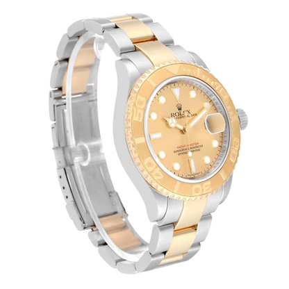 Yachtmaster 40mm Steel Yellow Gold Champagne Dial Mens Watch 16623