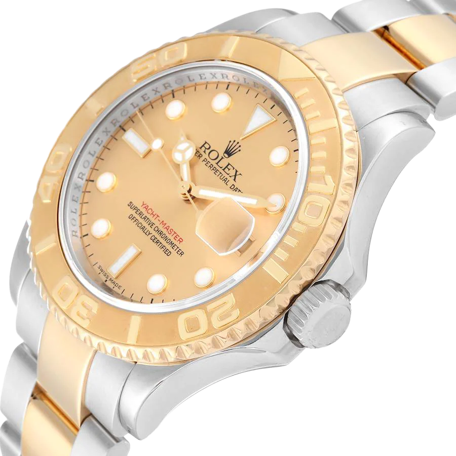 Yachtmaster 40mm Steel Yellow Gold Champagne Dial Mens Watch 16623