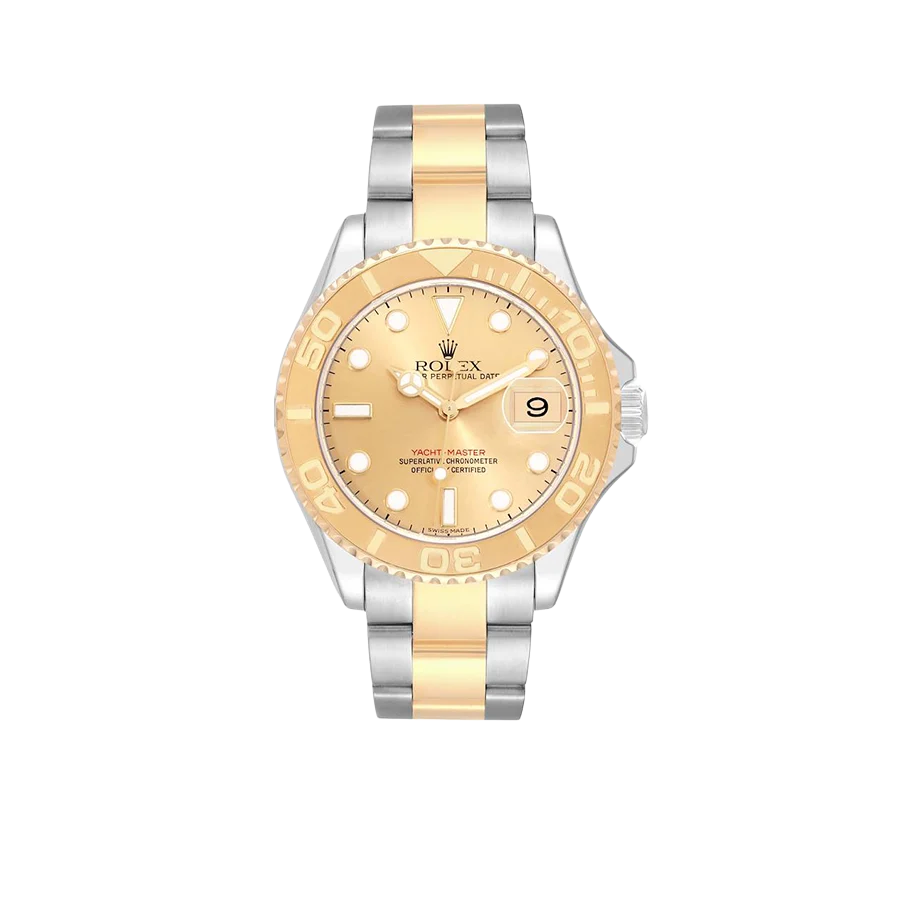 Yachtmaster 40mm Steel Yellow Gold Champagne Dial Mens Watch 16623