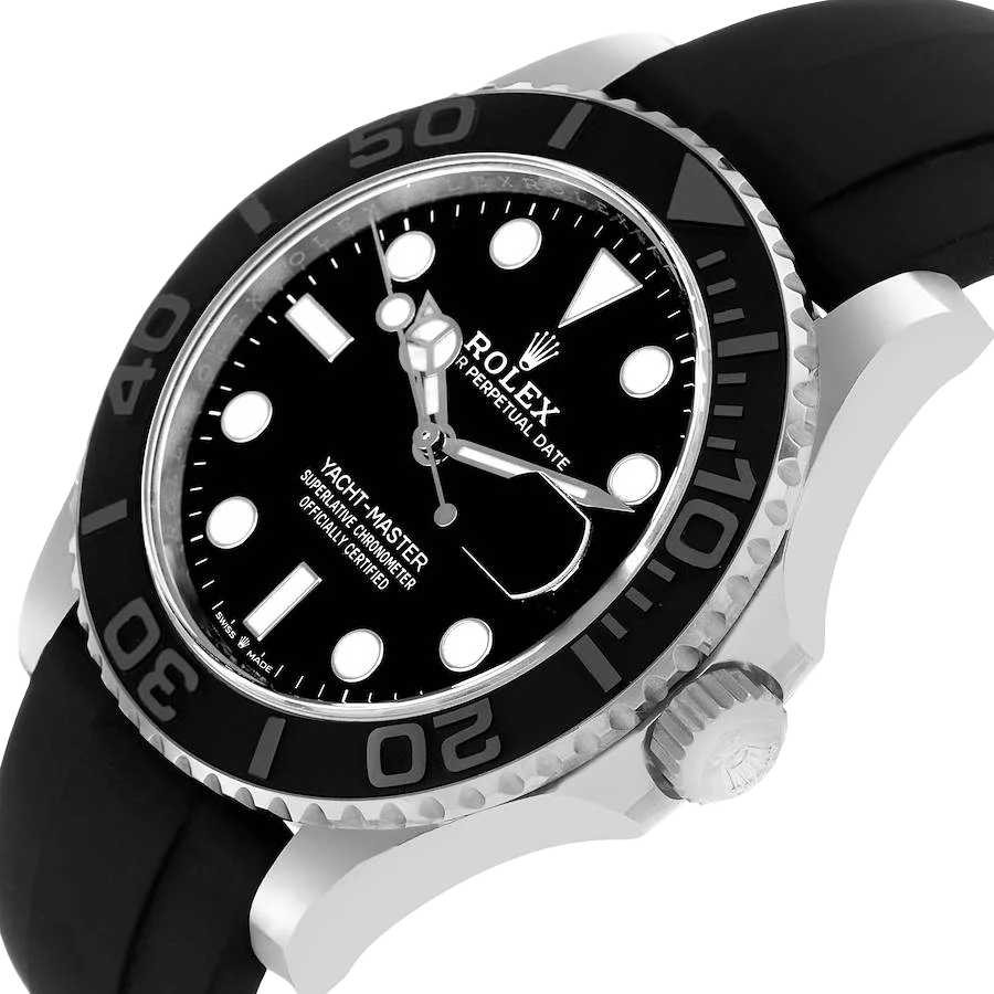 Yachtmaster 42mm White Gold Oysterflex Bracelet Mens Watch 226659
