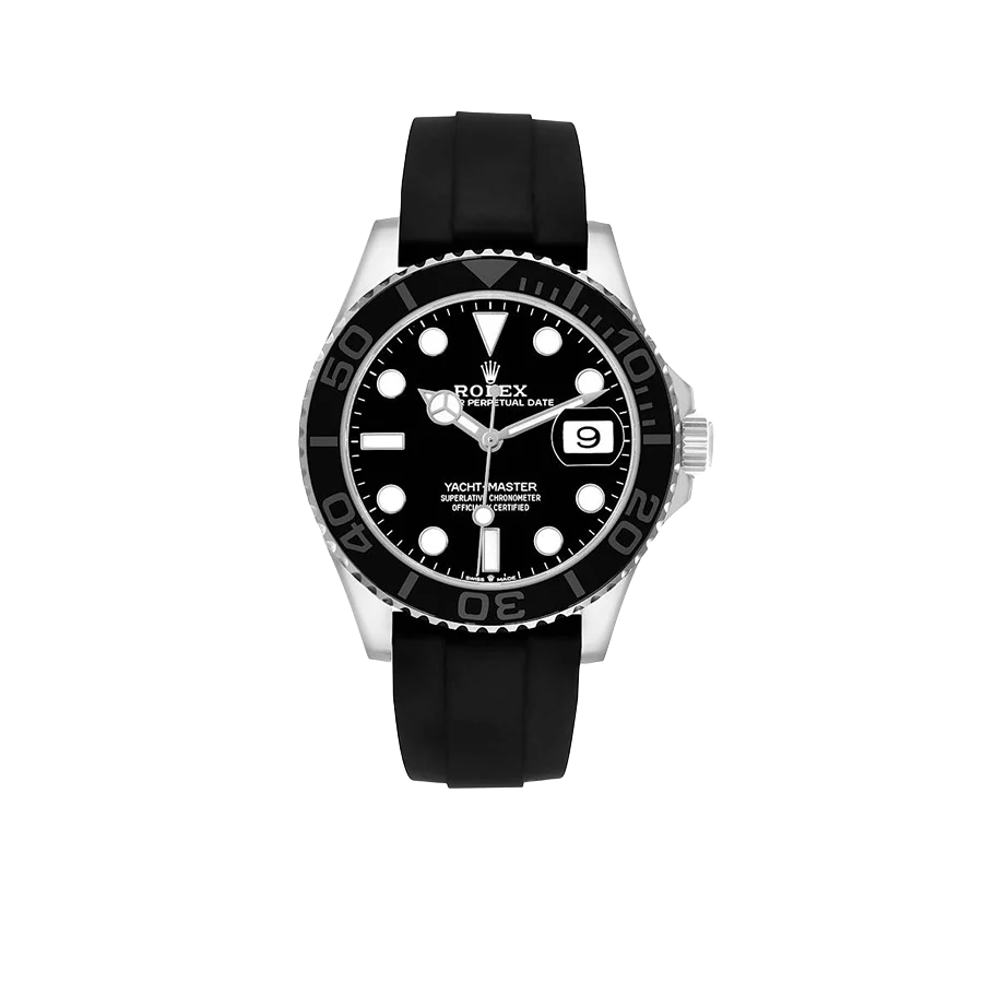 Yachtmaster 42mm White Gold Oysterflex Bracelet Mens Watch 226659