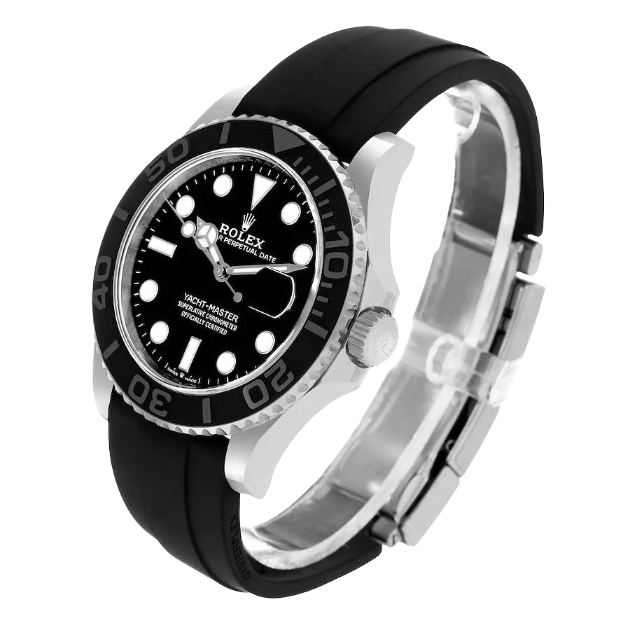 Yachtmaster 42mm White Gold Oysterflex Bracelet Mens Watch 226659