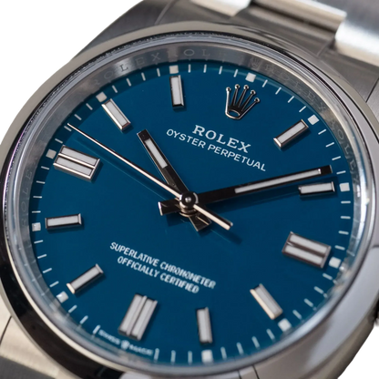 Oyster Perpetual 41mm Stainless Steel Med Blue Dial Men Watch 134300-0009 New 2025