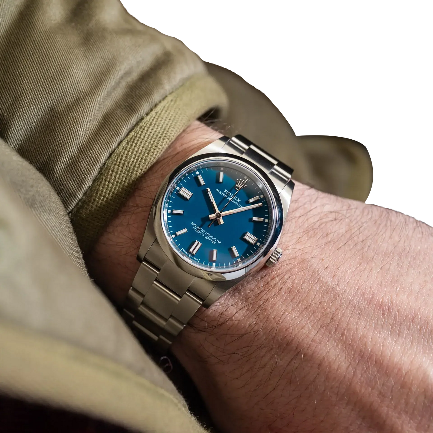 Oyster Perpetual 41mm Stainless Steel Med Blue Dial Men Watch 134300-0009 New 2025