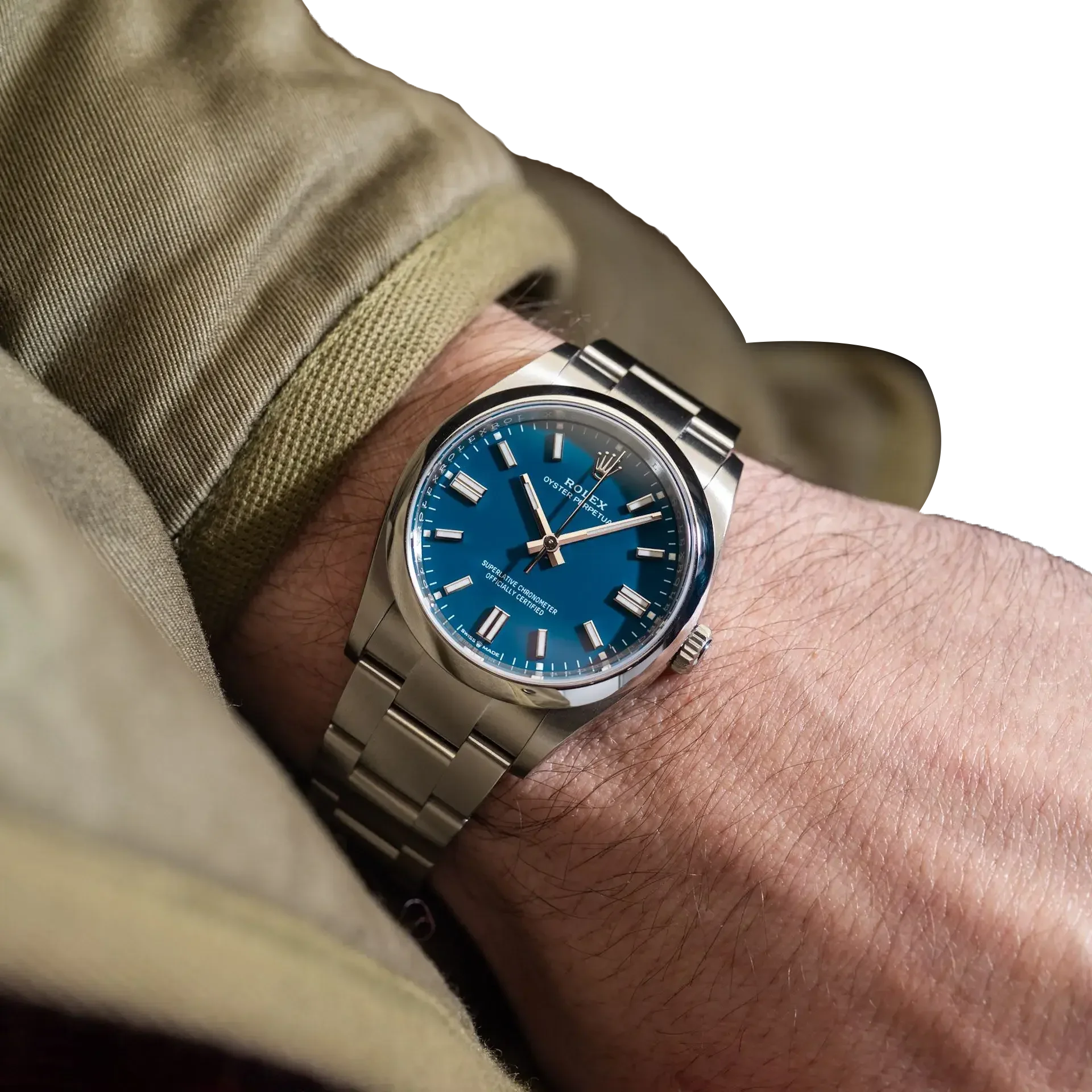 Oyster Perpetual 41mm Stainless Steel Med Blue Dial Men Watch 134300-0009 New 2025