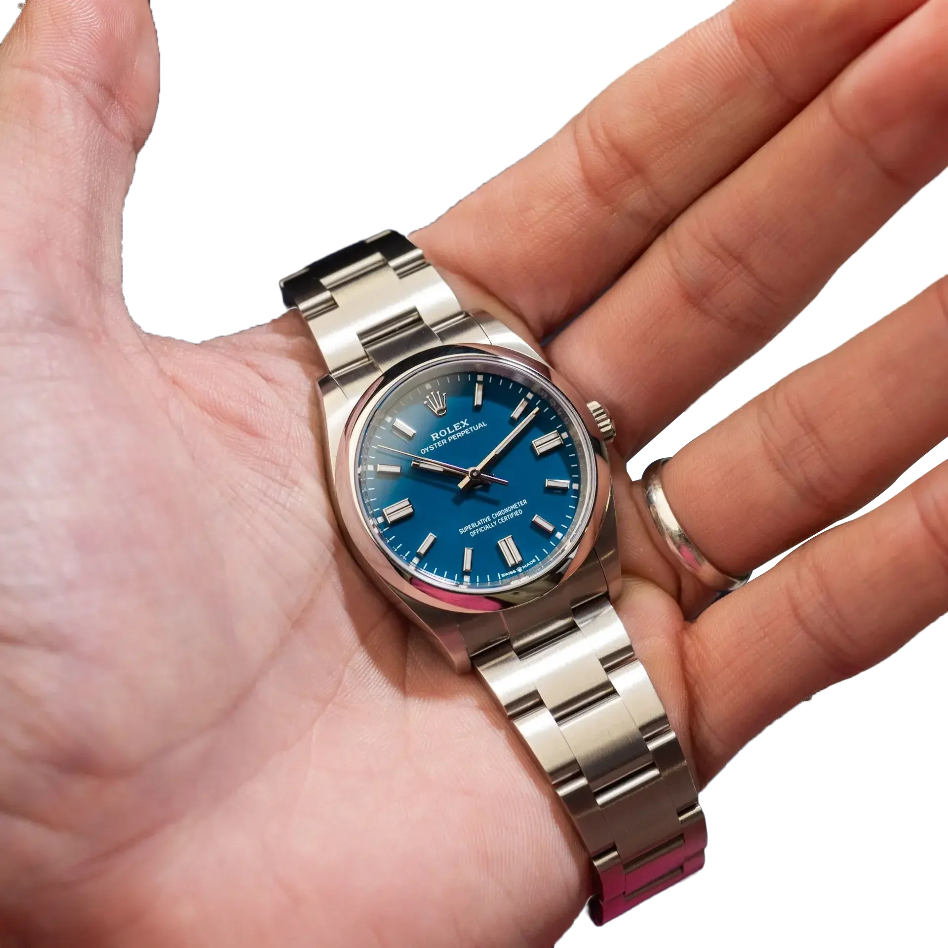 Oyster Perpetual 41mm Stainless Steel Med Blue Dial Men Watch 134300-0009 New 2025